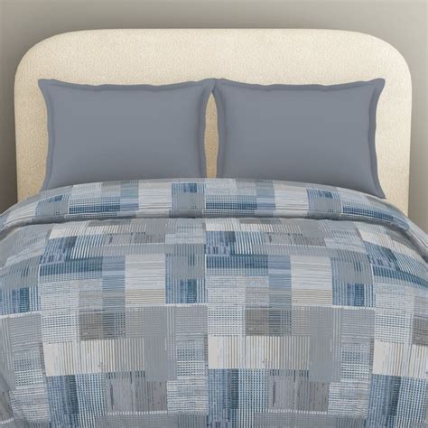 Buy SPACES Essentials Geometric Print Cotton Double Duvet Cover from ...