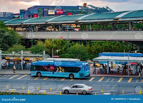 Bus and Taxi Area at Citywalk in Universal Studios Area . Editorial ...