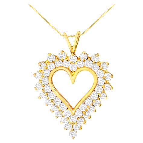 10K Yellow Gold Diamond Accent Fashion Pendant Necklace For Sale at 1stDibs