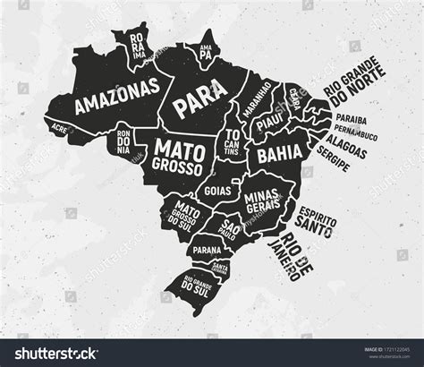 Poster De Kaart Van Brazili PIXERS BE Posters De Kaart Van Brazilie Brazil Map With States