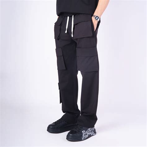BLACK FIVE FRONT POCKET CARGO SWEATPANTS – Hophead