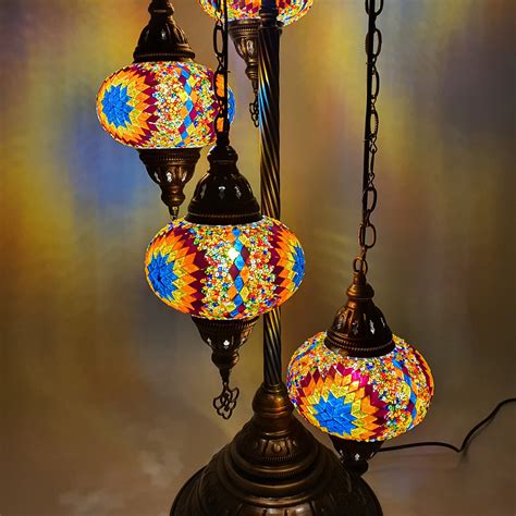 Turkish Mosaic Floor Lamps UK | 5 and 7 Globe Moroccan Floor Lamps ...