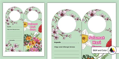 Kad Hari Guru Berbentuk Penyangkut Pintu Hari Guru - Twinkl