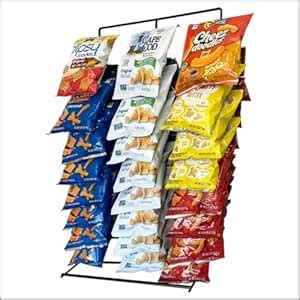 Free Standing Metal Snack Rack - Black -3 Wand, 42 Hooks | Clip Strip ...