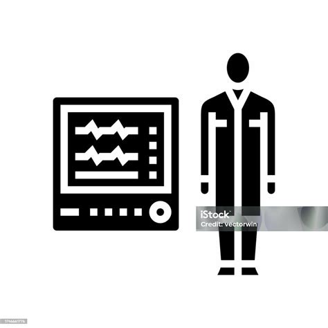 Cardiac Monitor Technician Glyph Icon Vector Illustration Stock Illustration - Download Image ...