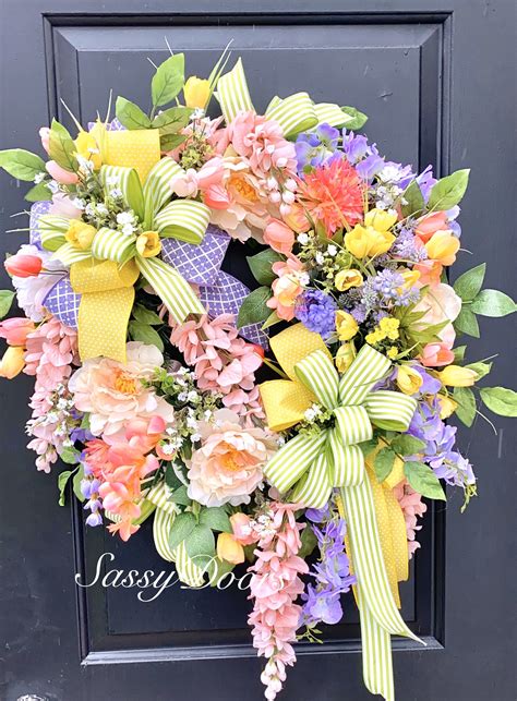 Spring Wreath, Mother’s Day Wreath, Sassy Doors Wreath,Spring Front ...