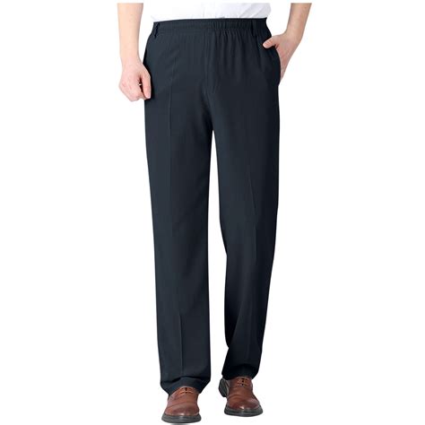 Business Casual Pants for Men Solid Pull-on Straight Wide Leg Pants ...