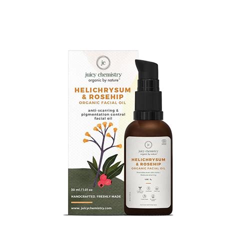 Juicy Chemistry Facial Oil 30ml - Helichrysum & Rosehip Blend, 100% ...