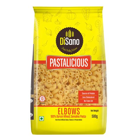 DiSano Pastalicious 100% Durum Wheat Macaroni Pasta, Elbows, 500g ...
