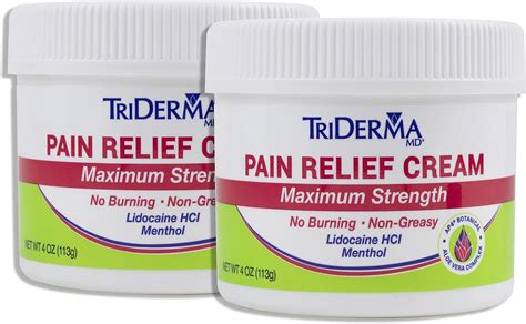 Buy TriDerma Pain Relief Cream 4 Ounces 2 Pack Bundle Online at Lowest ...