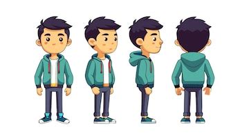 Cartoon Front Back Left 的图像结果