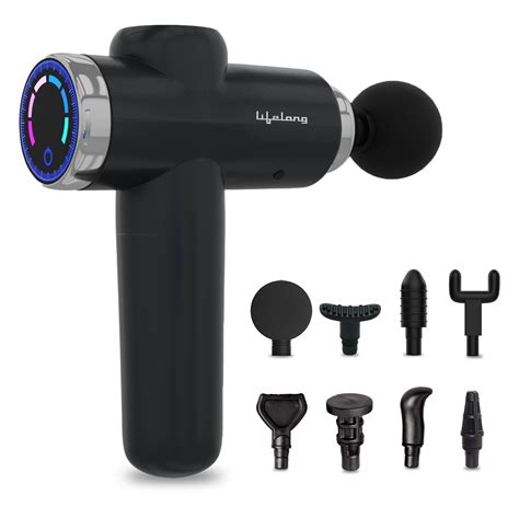 Lifelong Gun Massager for Pain Relief with 8 Massage Heads & LCD Touch ...