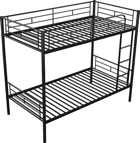 Buy Harper & Bright Designs Twin-Over-Twin Metal Bunk Bed with Guard ...