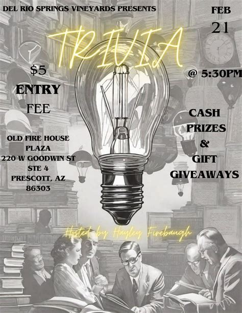 Wednesday Wine and Trivia, Old Firehouse Plaza, 220 W Goodwin Street ...