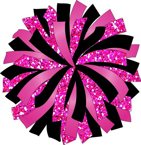 CUSTOM POM - Glitter and Glam Pom Pom Digital Clipart - Pink and Black ...