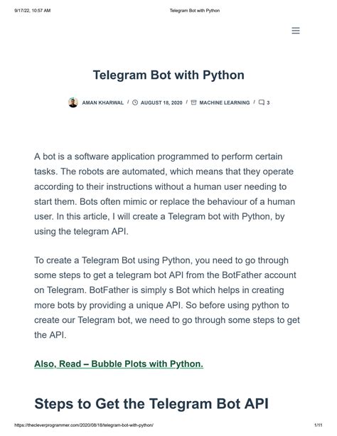 Telegram Bot Python Tutorial 的图像结果