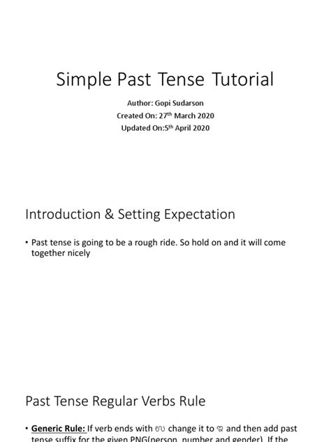 Image result for Past Tense Tutorial