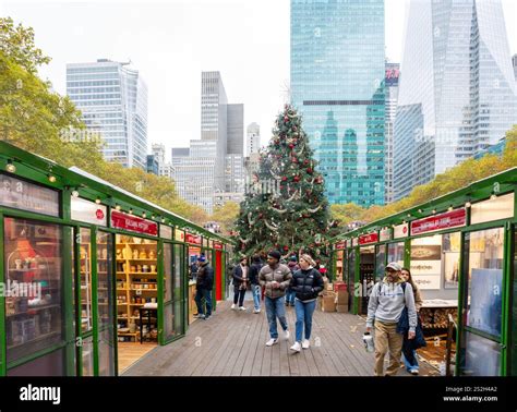 Bryant Park and Christmas Market Manhattan, New York City New York, USA ...