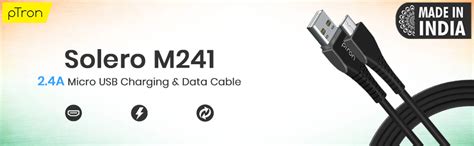 pTron USB-A to Micro USB 2.4A Fast Charging Cable compatible with ...