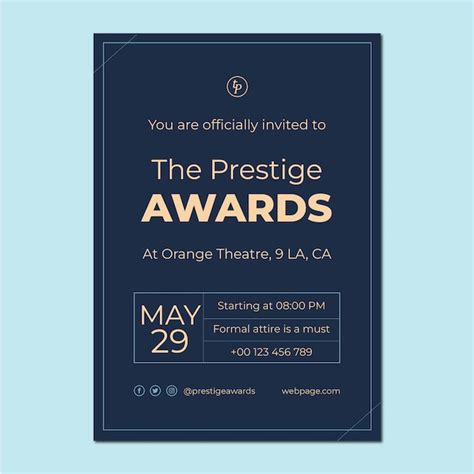 Minimalist award ceremony invitation | Free Vector