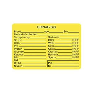 Tabbies Veterinary Laboratory Labels, Fluorescent Yellow, Urinalysis ...