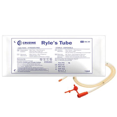 CRUZINE Ryle's Tube PVC Nasogastric Plain (Pack Of 50) (16 FG) : Amazon ...