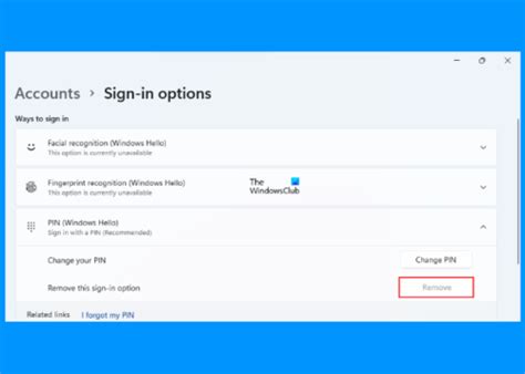 Image result for Remove Windows Hello Pin