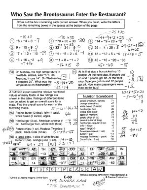 Who Saw The Brontosaurus Enter The Restaurant - Fill Online, Printable ...
