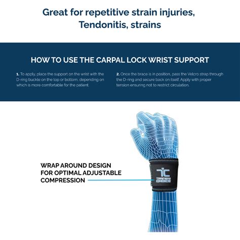 Large Carpal Lock Wrist Support by Trainers Choice - Adjustable Thermal Compression for Wrist ...