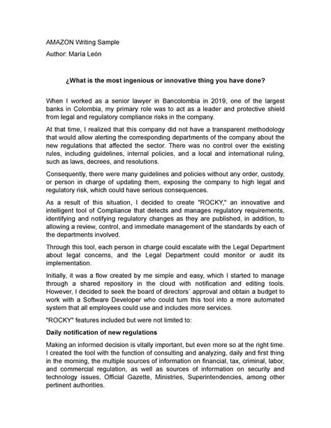 Image result for Amazon Writing Sample Example