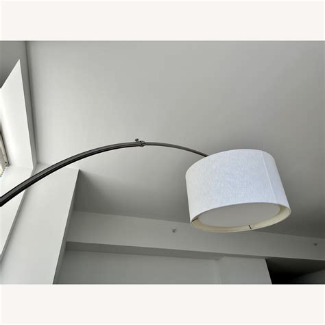 West Elm Overarching Linen Shade Floor Lamp (79") - AptDeco
