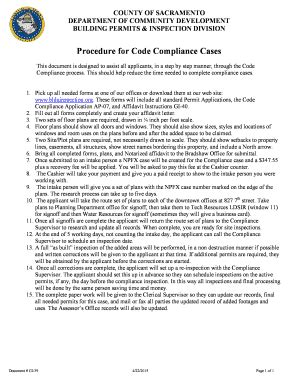 Fillable Online building saccounty Code Compliance Document Packet ...