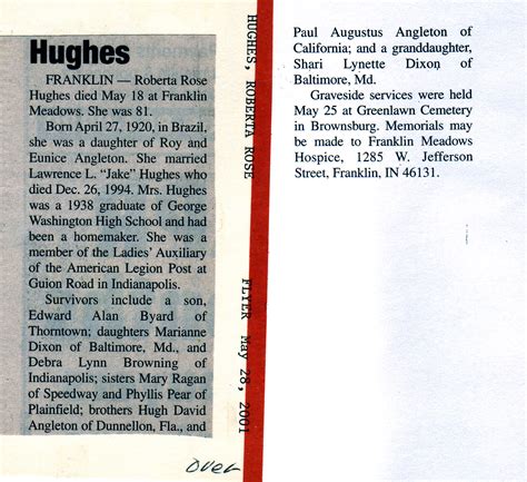 Roberta Rose Angleton Hughes