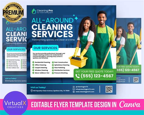 Editable Cleaning Service Flyer, Professional Cleaning Service Flyer ...