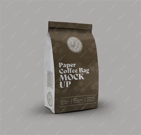 Premium PSD | Coffee bag mockup