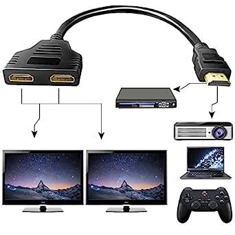 Buy Microware HDMI Cable HDMI 1 to 2 Split Double Signal Adapter ...