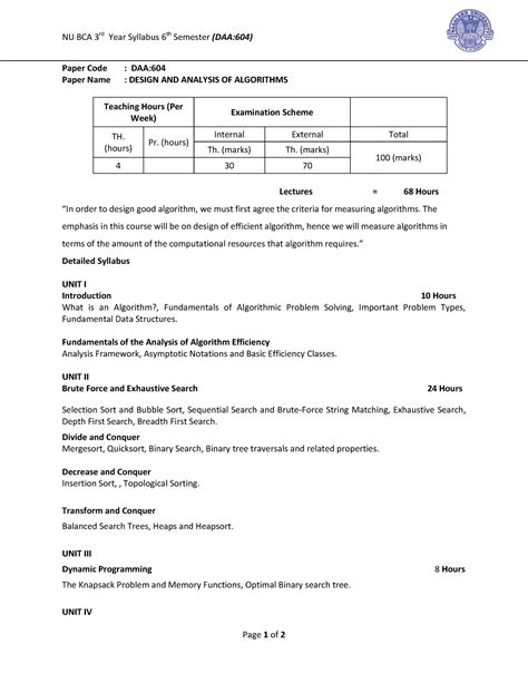 604E- Design & Analysis of Algorithm for Bachelor Computer applications ...