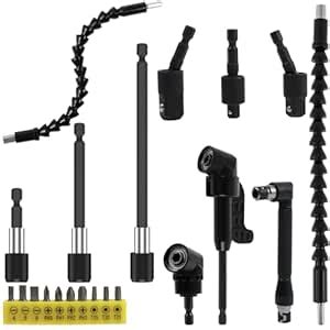 US 21Pcs Flexible Drill Bit Extension Kit Soft Shaft Screwdriver ...