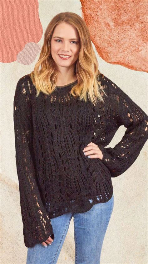 Lacy Black Sweater » The Knee LengthFrock