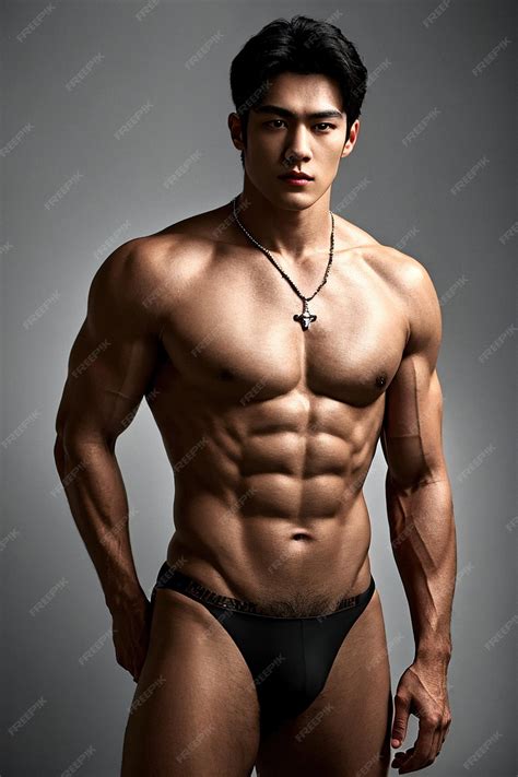 Premium Photo | Beauty portrait of shirtless handsome Asian male model ...