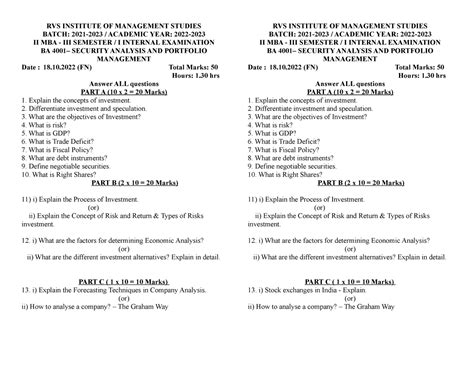 Int - 1 - Intenral - RVS INSTITUTE OF MANAGEMENT STUDIES BATCH: 2021 ...