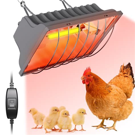250W Chicken Coop Heater, Brooder Heater for 30 Chicks or Ducks, Heat ...