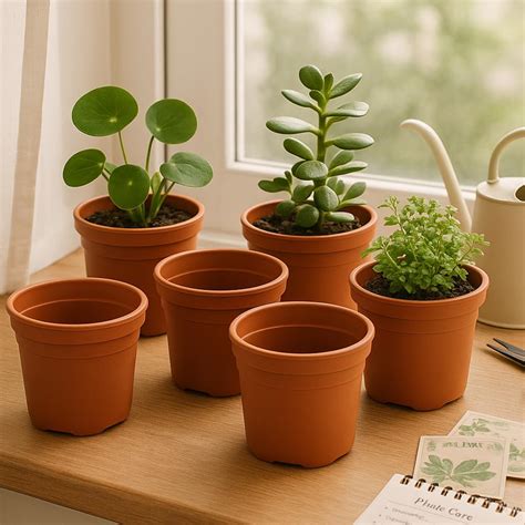 Ugaoo Garden Plastic Pots for Indoor Plants (6 inch, Brown/Terracotta ...