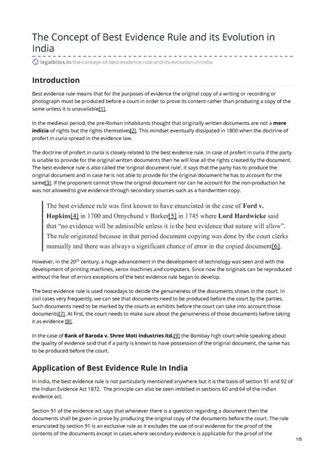 Legalbites.in-The Concept of Best Evidence Rule and its Evolution in ...