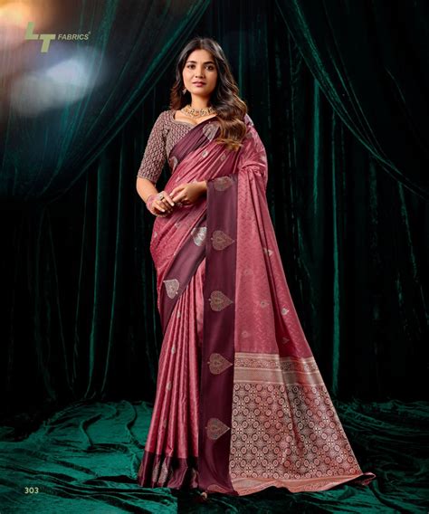 Lt Mango Vol 3 Top Dyed Weaving With Embroidered Saree Collection