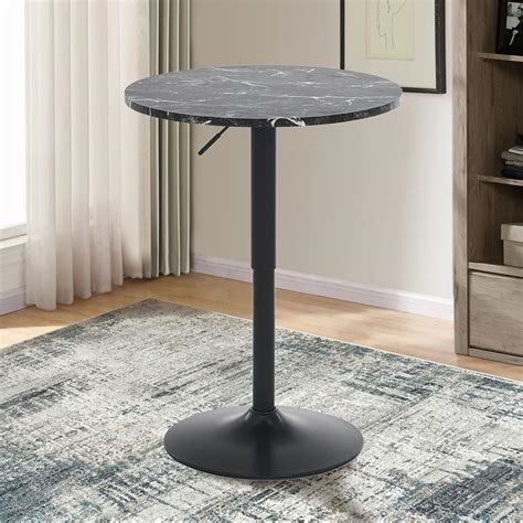 Amazon.com: MASLIER Pub Bar Table Round Bistro High Table Adjustable ...