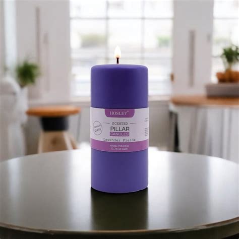 Buy HOSLEY Lavender Fields Scented Pillar Candle from Hosley at just ...