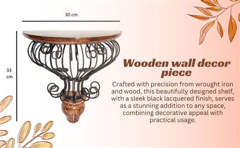 Wooden Decor Hub Wrought Iron and Wooden Beautiful Hand Carved Wall ...