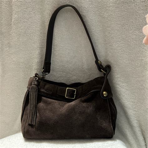 Gap suede mini purse -vintage -brown suede... - Depop