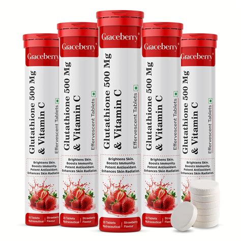 Graceberry Glutathione Tablets for Glowing Skin | 100 Effervescent ...